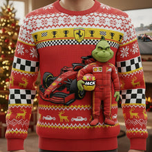 Load image into Gallery viewer, Rev Up Your Style: Green Monster Ugly Sweater - Customizable Gift for Car Lovers AOP Products PopCulturePrints
