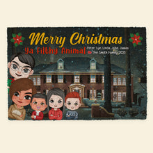 Load image into Gallery viewer, Personalized Merry Christmas Ya Filthy Animal Family Door Mat Doormat PopCulturePrints
