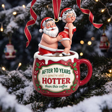 Load image into Gallery viewer, Santa's Naughty Love Couple Ornament - A Fun, Personalized Christmas Gift Ornament PopCulturePrints
