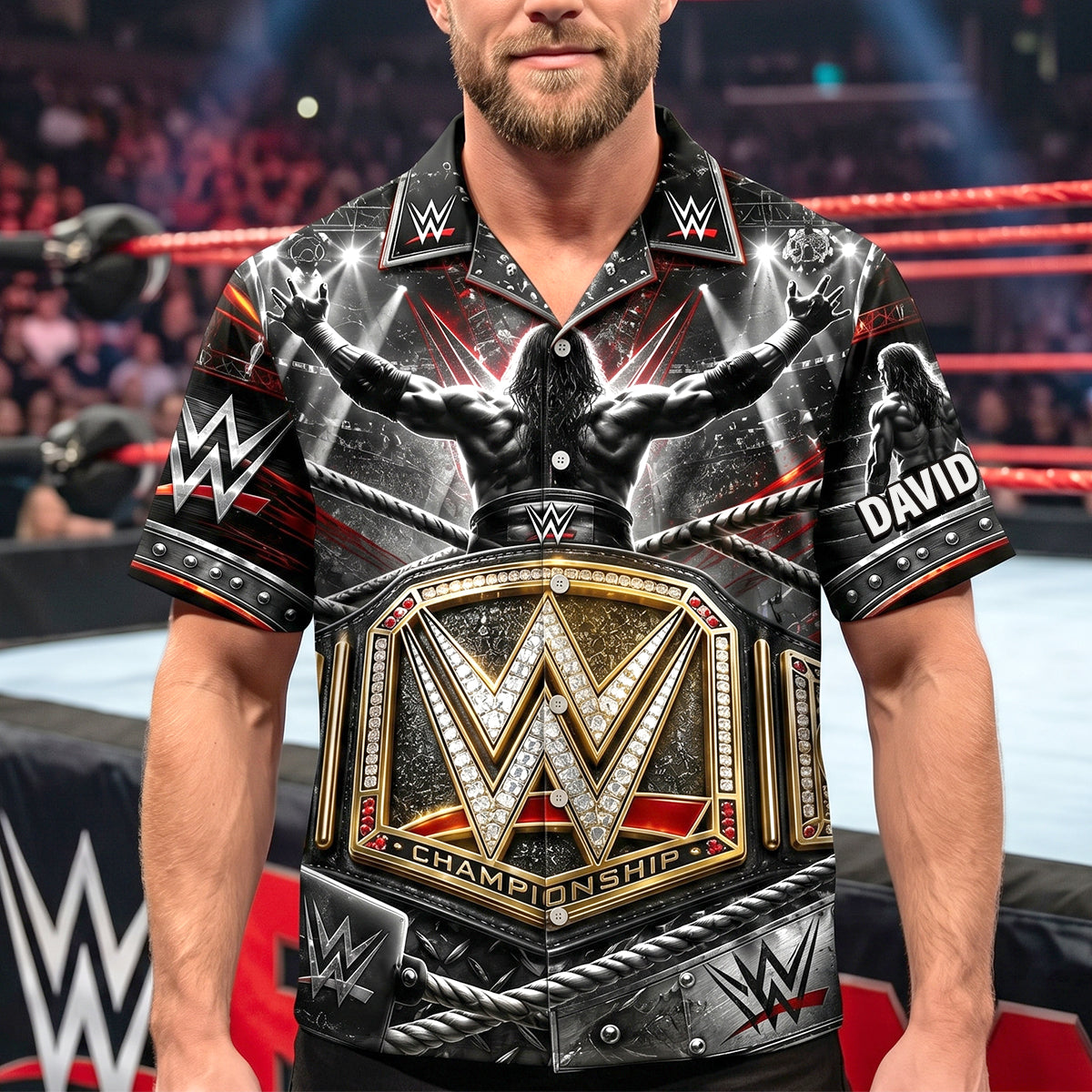 Be the Proud Champion: Customizable Hawaiian Shirt - A Unique Gift for Wrestling Fans