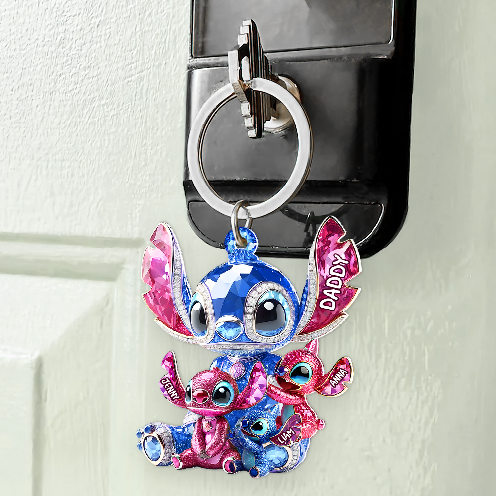 “A Daddys’ Love” - Monster Dad Keychain - Personalized Gifts for Dad Keychains PopCulturePrints