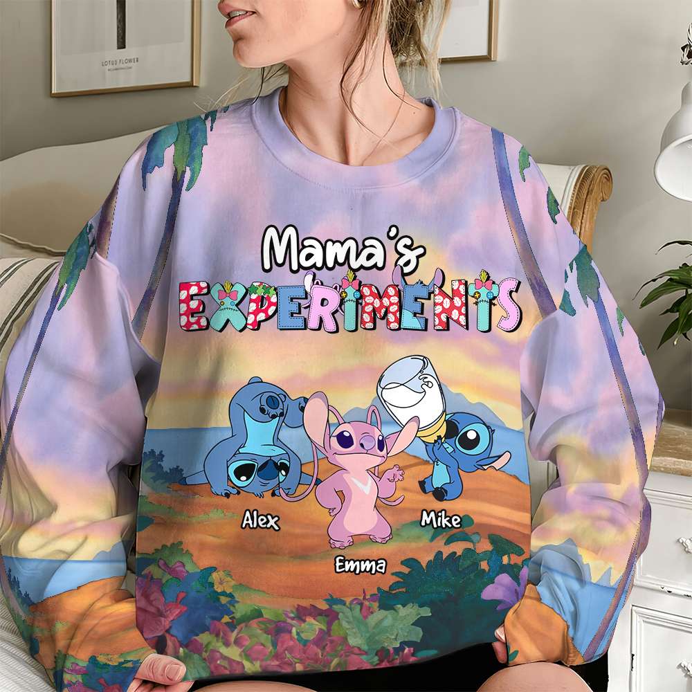 Personalized Cartoon-Themed Mom Shirt - Custom Names AOP Products PopCulturePrints