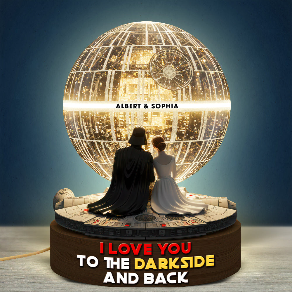 I Love You to the Darkside and Back - Cosmic Couple Acrylic Light Box Light Box PopCulturePrints