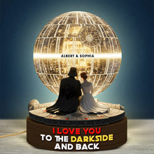 Load image into Gallery viewer, I Love You to the Darkside and Back - Cosmic Couple Acrylic Light Box Light Box PopCulturePrints
