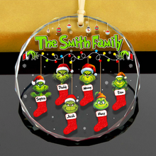 Load image into Gallery viewer, Personalized Grinch Family Christmas Ornament Ornament PopCulturePrints
