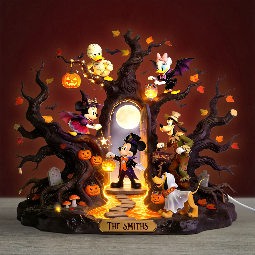 Illuminate Your Halloween Spirit - Cute Spooky Mouse Acrylic Light Box - Personalized Gifts For Family