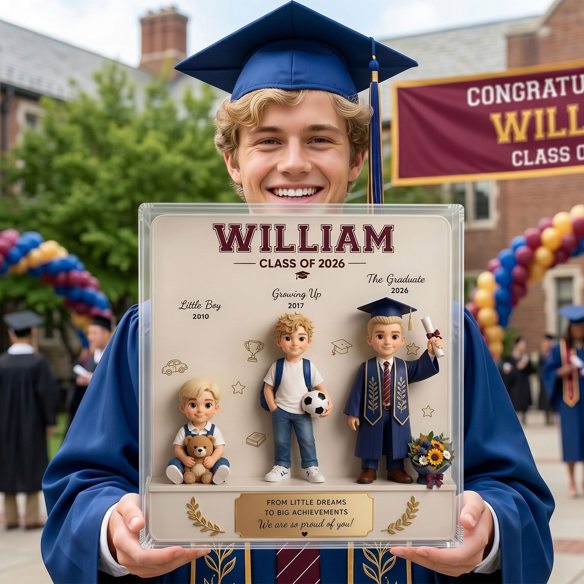 Celebrate Your Journey: Personalized Graduation Milestone Acrylic Plaque - Unique Custom Gift for Graduates Shaped Plaques PopCulturePrints