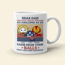 Load image into Gallery viewer, Personalized Superhero &#39;Dear Dad&#39; Coffee Mug Coffee Mug PopCulturePrints

