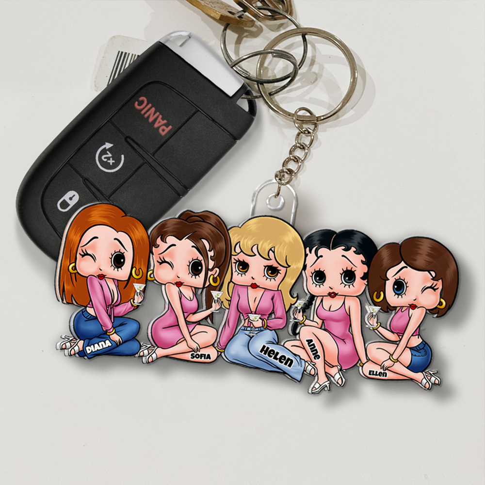 Besties Keychain - Personalized Gift for Friends Keychains PopCulturePrints