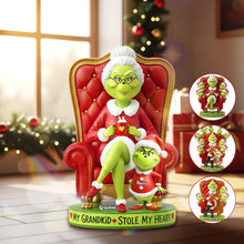 Load image into Gallery viewer, My Grandkid Stole My Heart - Personalized Grandparent Christmas Plaque Shaped Plaques PopCulturePrints
