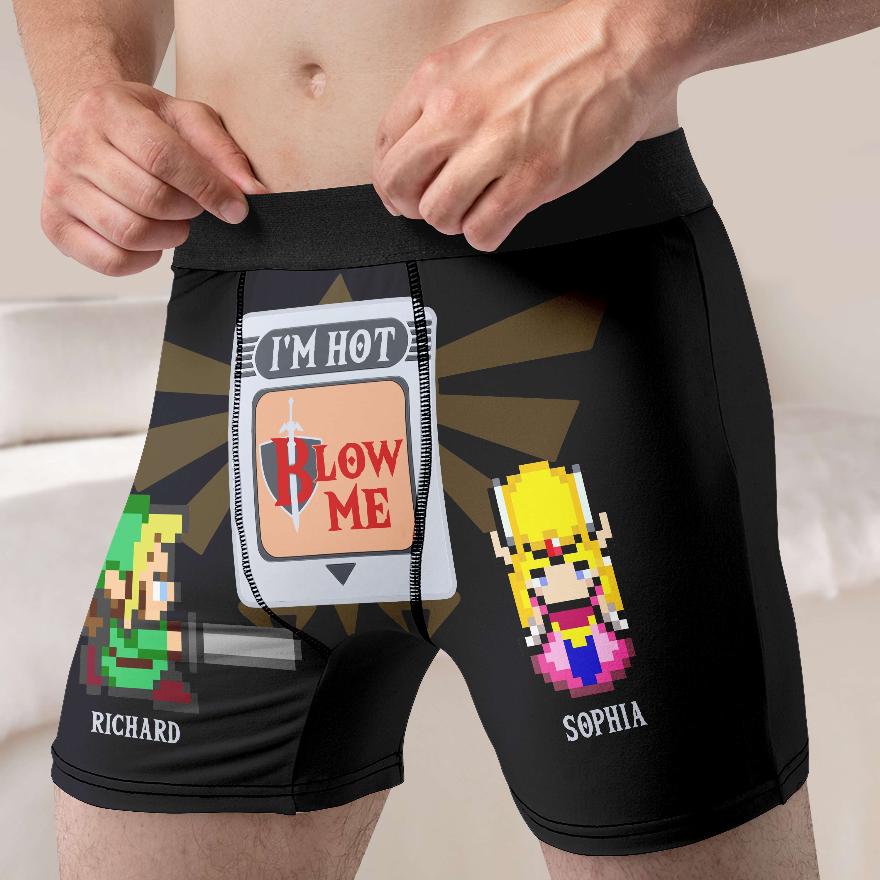 Personalized Gamer Boxer Briefs - Retro Fun Design Boxer Briefs PopCulturePrints