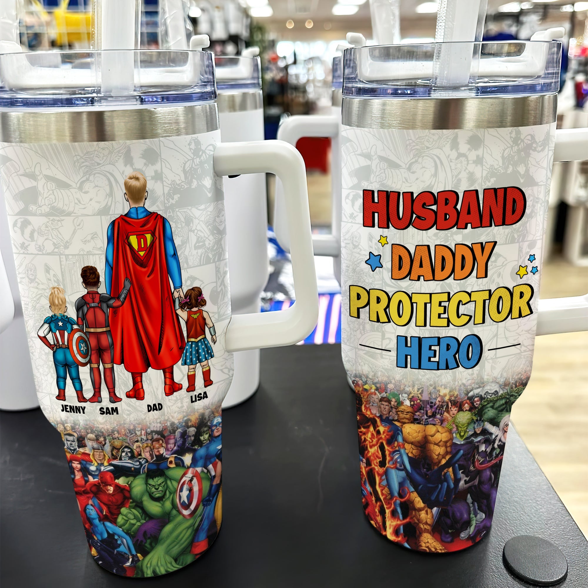 Super Mom Personalized Tumbler – Custom Gift for Mother's Day Tumbler Cup PopCulturePrints