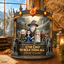 Load image into Gallery viewer, "One Dad to Rule Them All" - Mythic Adventure Dad Acrylic Plaque - Personalized Gift for Fathers, Grandpas and Dads Shaped Plaques PopCulturePrints
