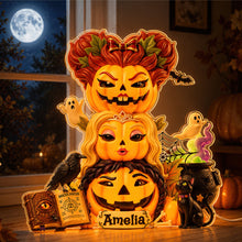 Load image into Gallery viewer, “Light Up Your Halloween Spirit!” - Personalized Pumpkin Friends Acrylic Light Box - A Unique Gift for Friends, Family &amp; Halloween Lovers Light Box PopCulturePrints
