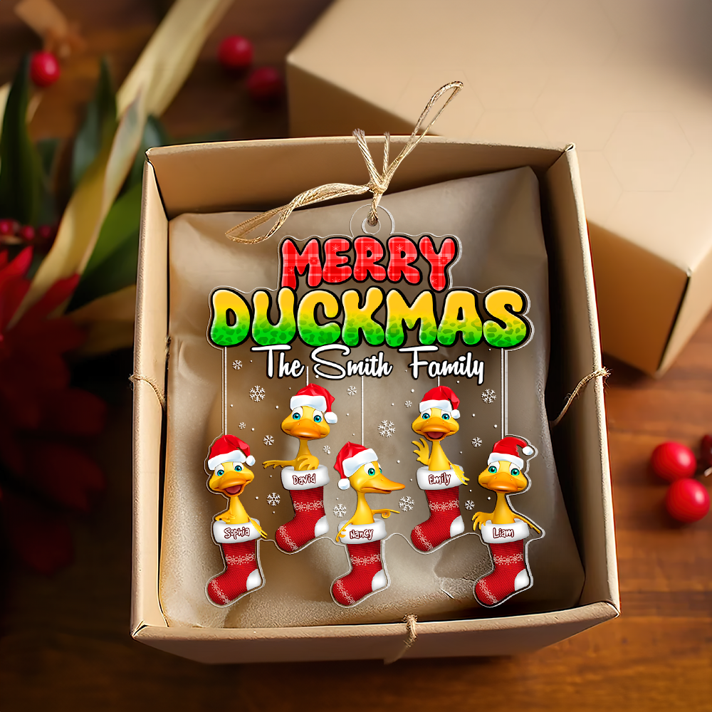 Personalized Family Christmas Duckmas Ornament Ornament PopCulturePrints