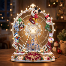 Load image into Gallery viewer, “Bring the Magic Home” - Kids In Christmas Sock Ferris Wheel Acrylic Light Box - Personalized Christmas Gifts
