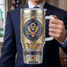 Load image into Gallery viewer, Celebrate Freedom: USA 250th Anniversary 40oz Tumbler - Personalized Gift for Patriots Tumbler Cup PopCulturePrints
