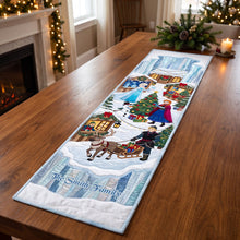 Load image into Gallery viewer, "Celebrate the Magic of Winter!" - Festive Winter Village Table Runner - Personalized Gift for Family and Friends
