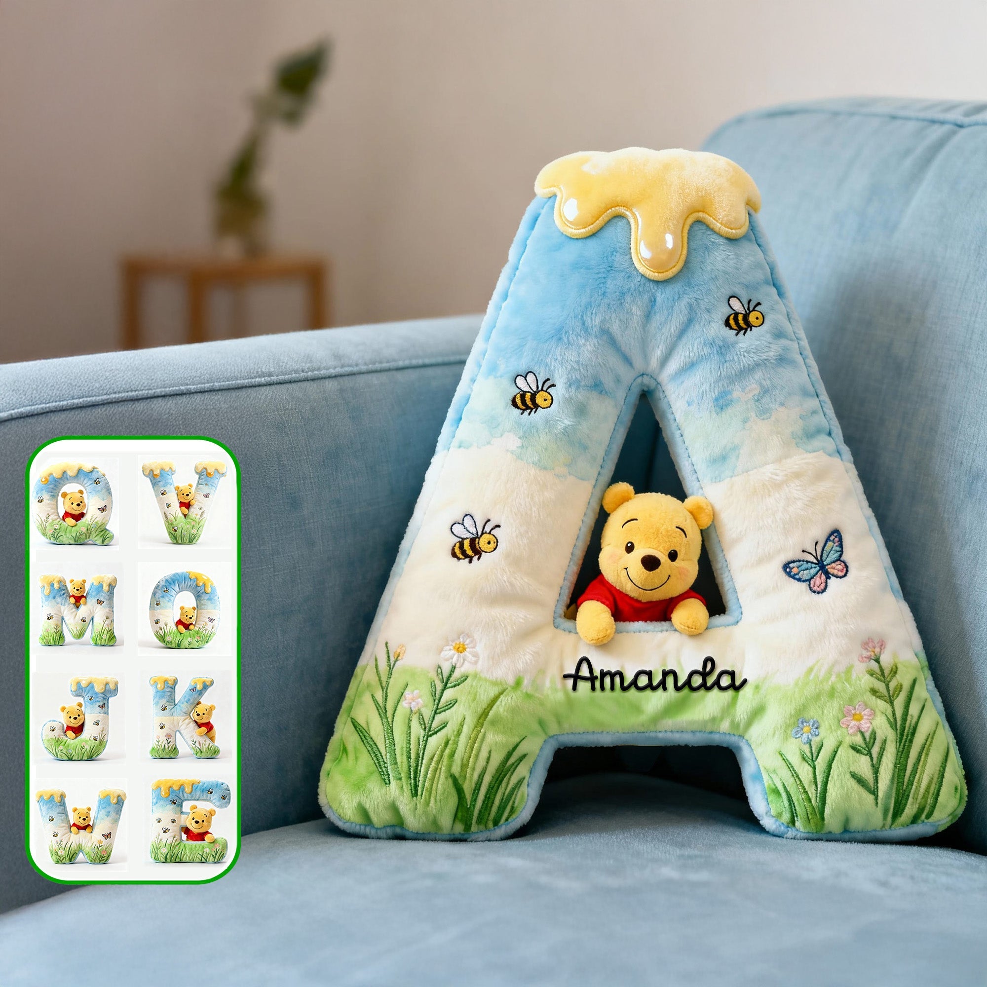 Personalized Cute Initial Letter Pillow - A Unique Gift for Kids Pillow PopCulturePrints