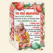 Load image into Gallery viewer, Personalized Christmas Hug Blanket for Grandma Blanket PopCulturePrints
