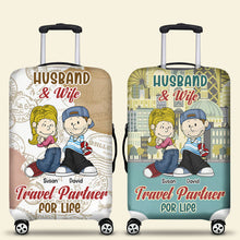 Load image into Gallery viewer, Personalized Luggage Cover for Couples - Travel Partner for Life Luggage Covers PopCulturePrints
