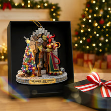 Load image into Gallery viewer, "Celebrate Your Epic Adventure!" - Monster &amp; Devil Newlywed Couple Acrylic Ornament - Personalized Gifts for Couples, Gamers, and Fantasy Lovers Ornament PopCulturePrints
