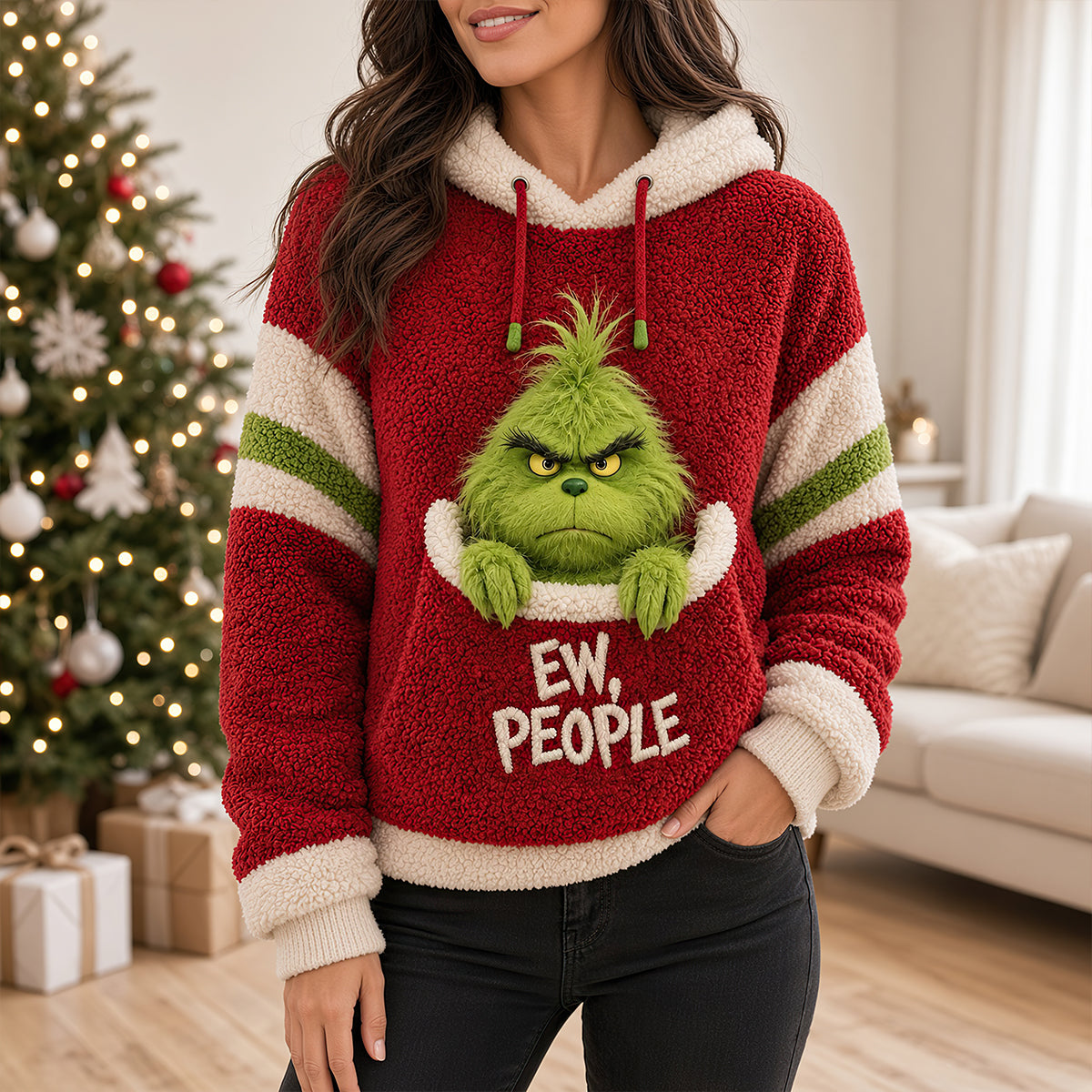 Ew People! Embrace the Grinch This Christmas - Personalized Funny Christmas Shirt AOP Products PopCulturePrints