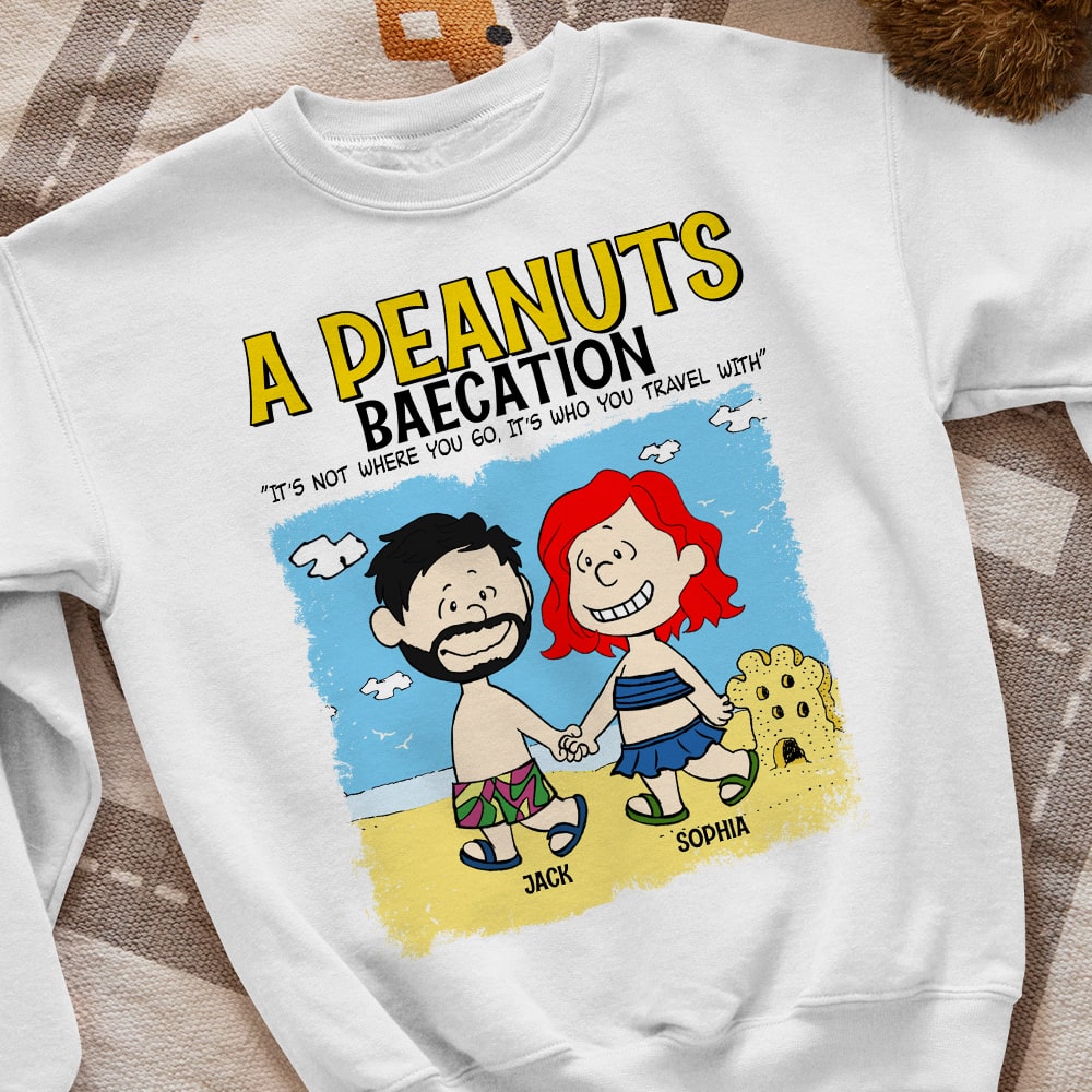 Personalized Peanuts Couple's Baecation Shirt - Custom Vacation Tee