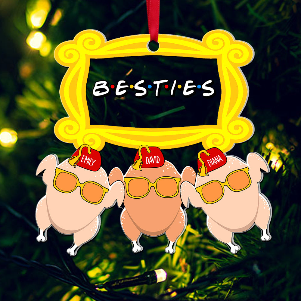 Personalized Fun Christmas Besties Ornament - Silly Turkeys Design Ornament PopCulturePrints
