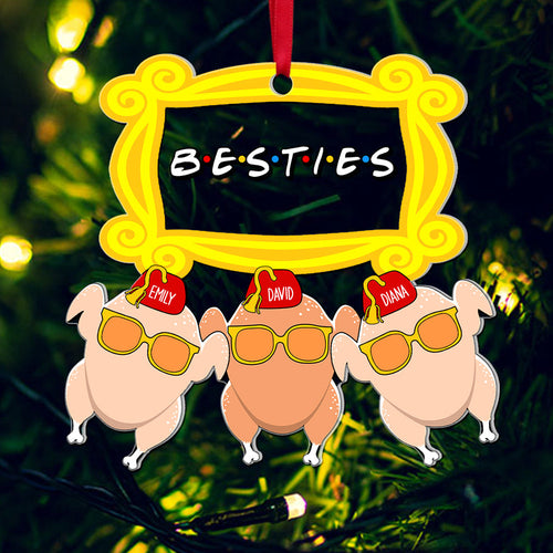 Personalized Fun Christmas Besties Ornament - Silly Turkeys Design Ornament PopCulturePrints