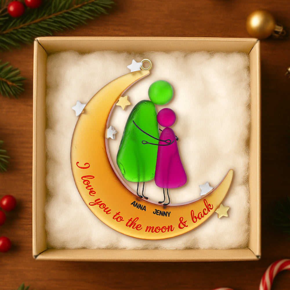 "I Love You to the Moon & Back" - Personalized Christmas Ornament, Custom Gift for Grandma and Loved Ones Ornament PopCulturePrints