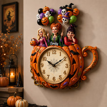 Load image into Gallery viewer, Bewitched By Time Acrylic Hanging Wall Clock - A Magical Personalized Gift for Halloween Lovers
