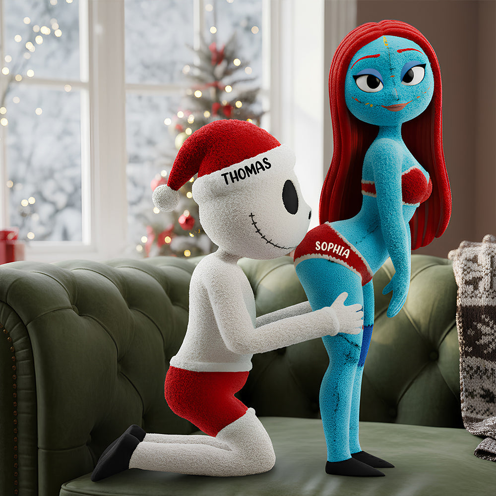 “Love Beyond the Grave” - Naughty Skeleton Couple Custom Shaped Pillow - Personalized Gifts for Couples Pillow PopCulturePrints