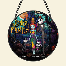 Load image into Gallery viewer, Personalized Spooky Family Suncatcher Ornament - Halloween Themed Gift
