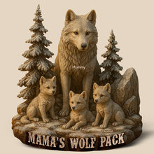 Load image into Gallery viewer, “Forever in My Heart” - Personalized Mama Wolf Acrylic Plaque - A Gift for Moms, Grandmothers, and Loved Ones Shaped Plaques PopCulturePrints
