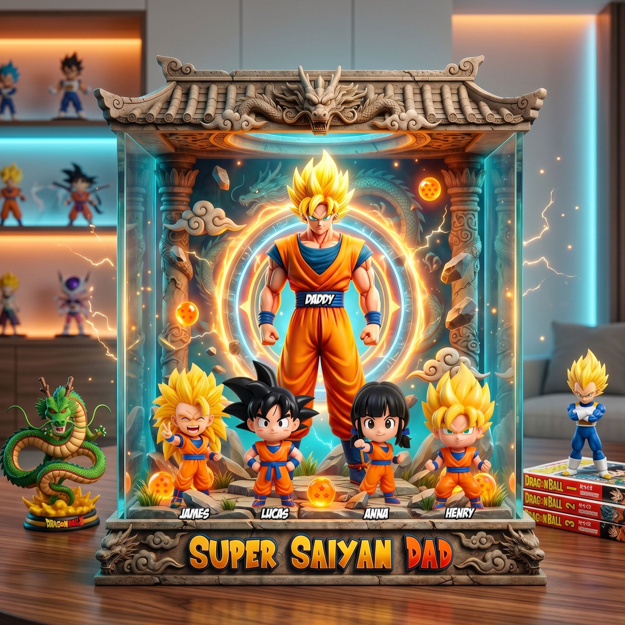 "Unleash the Legendary Power of Fatherhood" - Personalized Acrylic Plaque for Dad Shaped Plaques PopCulturePrints