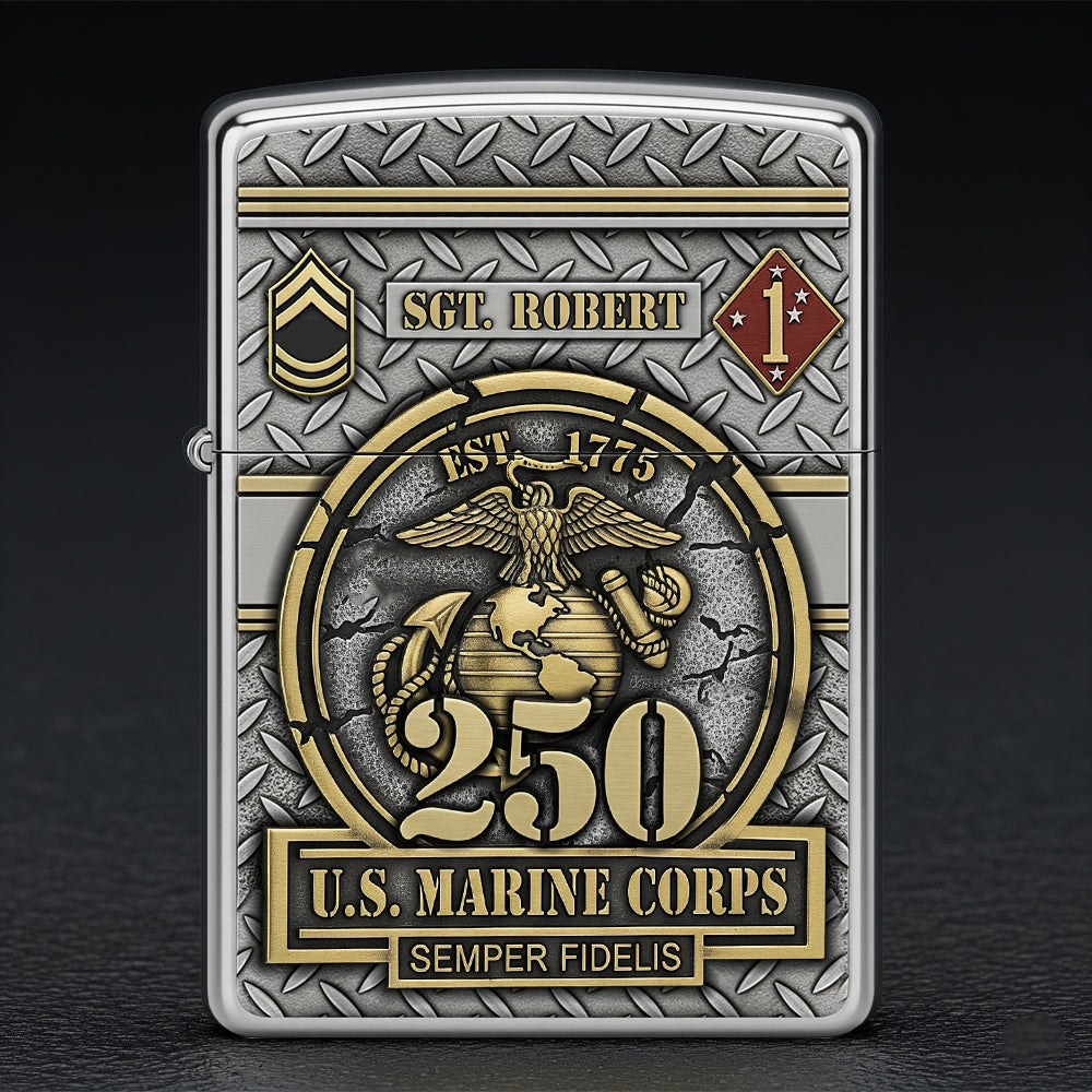 Honor the Brave: Military 250th Anniversary Flame Lighter - Personalized Gift for Veterans Lighter PopCulturePrints