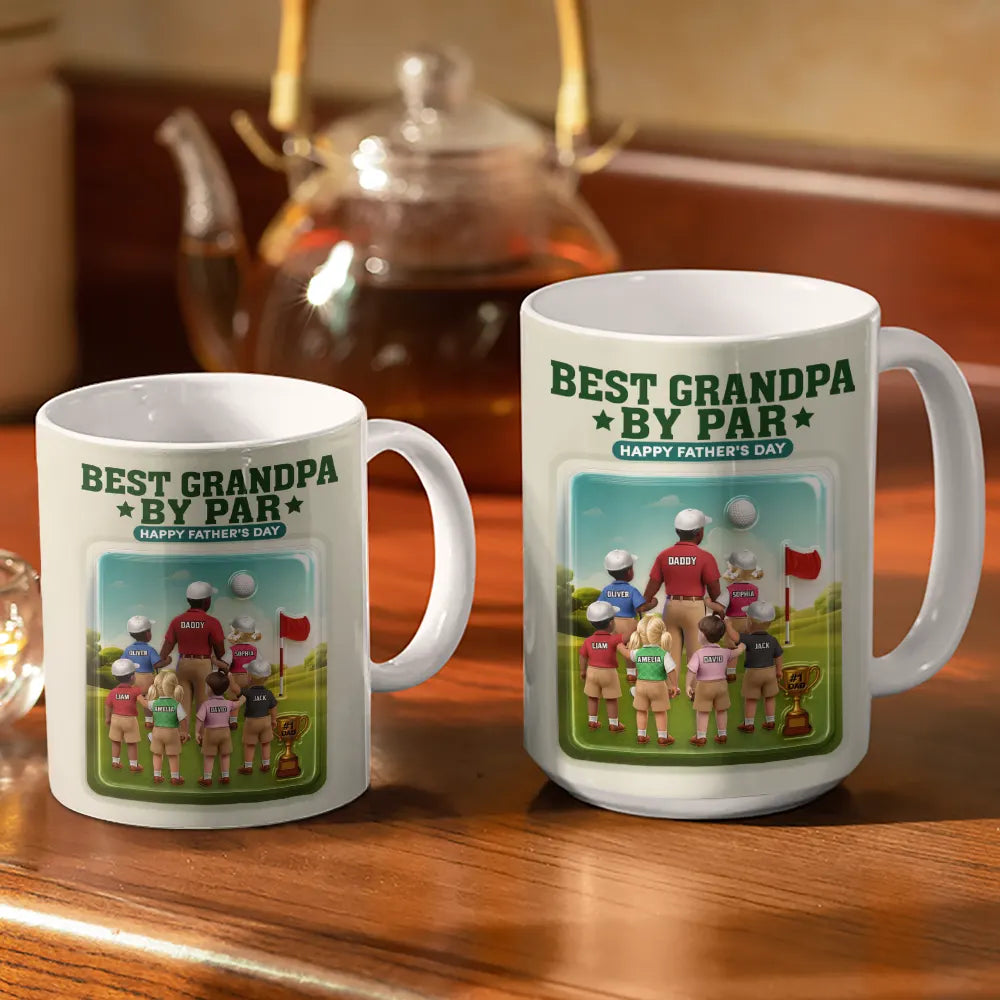 Best Daddy By Par - Personalized White Edge-to-Edge Mug Mug PopCulturePrints