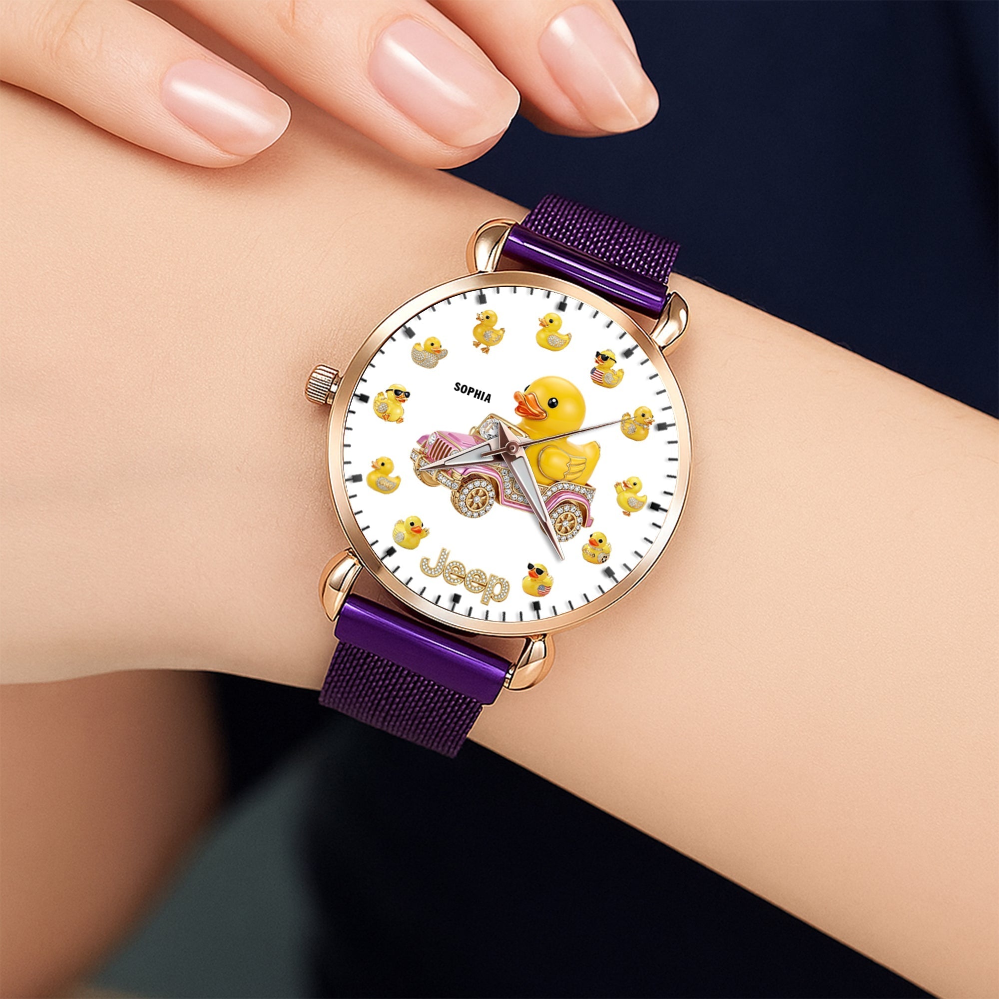 "Quack Up Your Time!" Funny Duck Mesh Strap Quartz Watch - Personalized Gifts for Adventure Lovers Quartz Watch PopCulturePrints