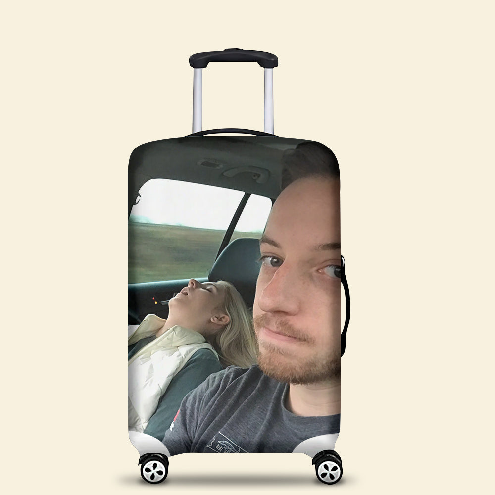 Personalized Funny Photo Luggage Cover – Ideal Gift for Upcoming Trips