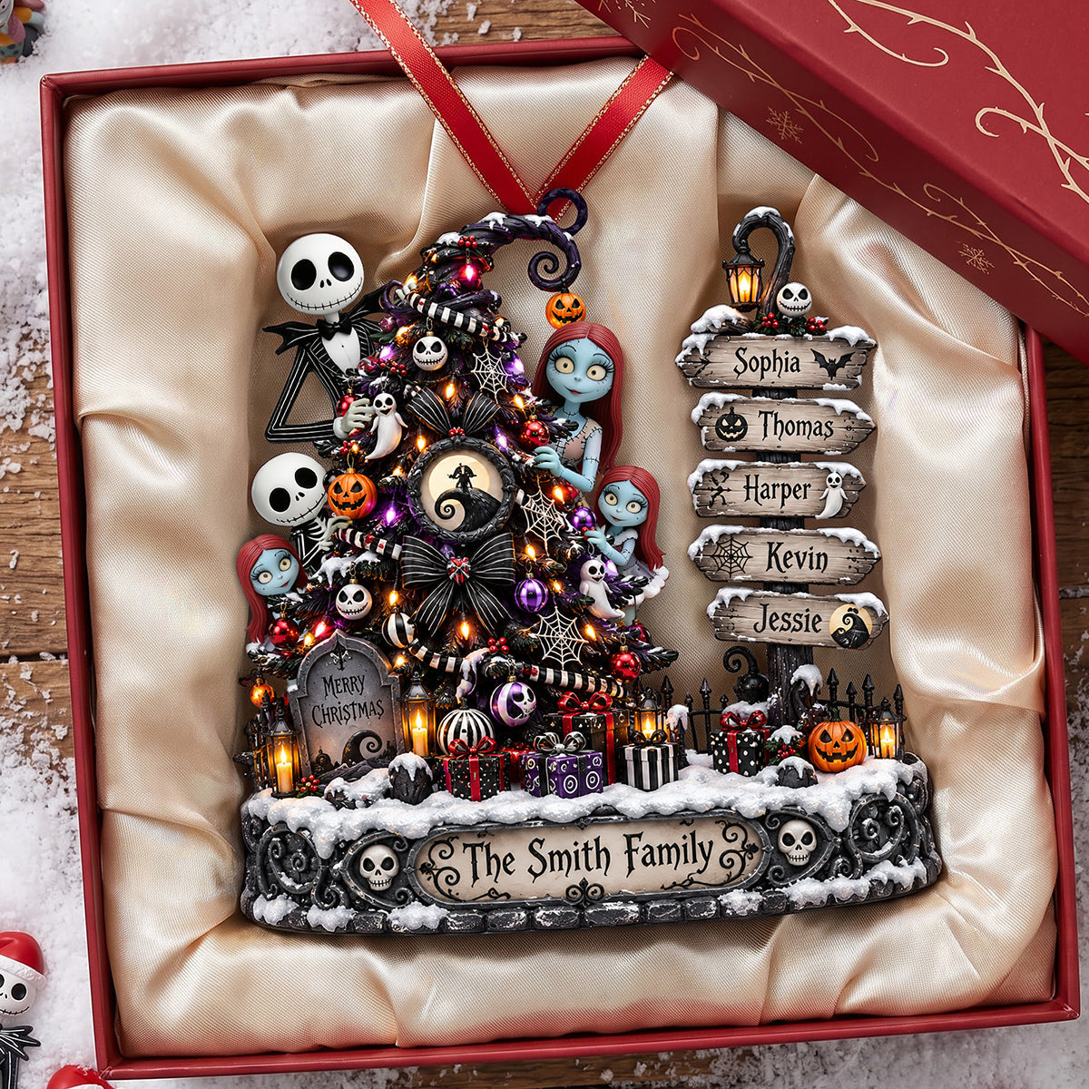 "Celebrate the Spooky Season with a Unique Touch" - Personalized Spooky Tree Christmas Ornament - Gift for Family and Friends Ornament PopCulturePrints