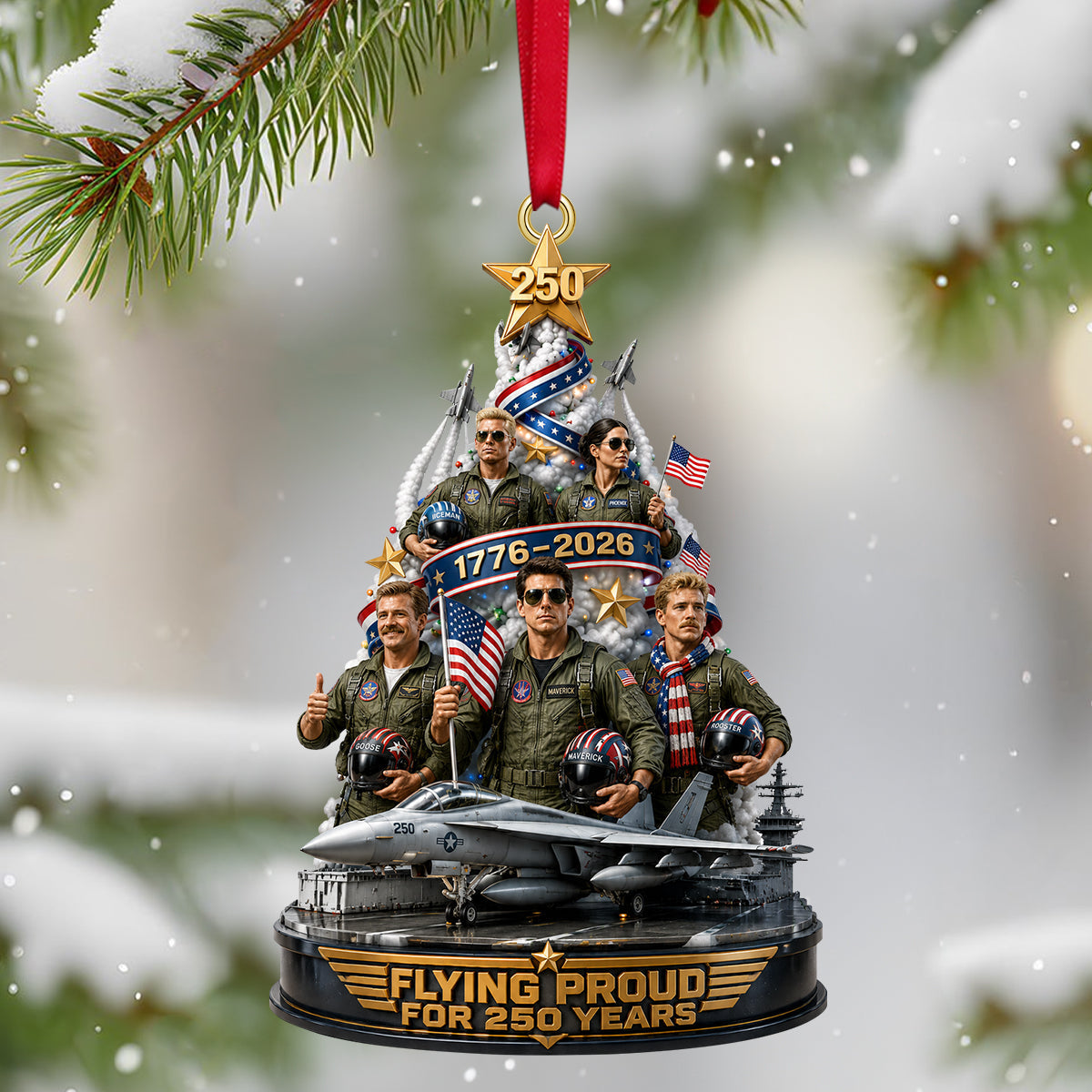 Flying Proud For 250 Years - Personalized Acrylic Ornament Gift