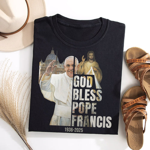 God Bless Pope Francis - Personalized T-Shirt for Faithful Followers Shirts PopCulturePrints
