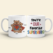 Load image into Gallery viewer, Superhero Dad Personalized Bear Family Coffee Mug Coffee Mug PopCulturePrints
