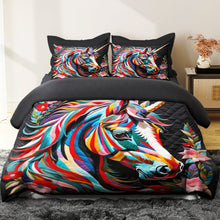 Load image into Gallery viewer, Enchanted Unicorn Lovers Quilt Bed Set Blanket PopCulturePrints
