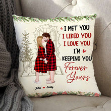 Load image into Gallery viewer, Personalized Romantic Square Pillow - Forever Yours
