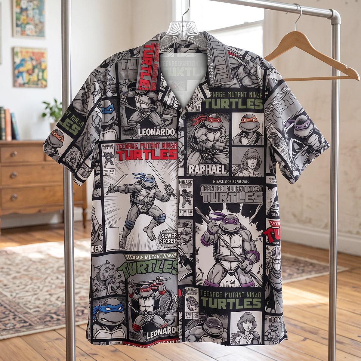 "Cowabunga! Embrace Your Inner Ninja - Customized Sewer Story Hawaiian Shirt" Hawaiian Shirts PopCulturePrints