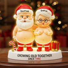 Load image into Gallery viewer, "Growing Old Together - A Lighthearted Tribute to Lasting Love" - Funny Old Santa Light Box - Personalized Gift for Couples, Anniversaries, and Holiday Celebrations Light Box PopCulturePrints
