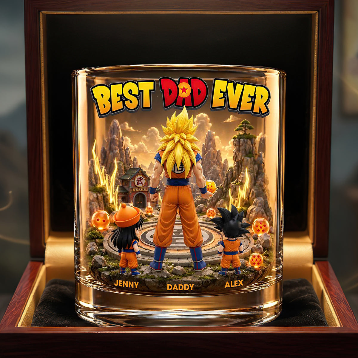 "Best Dad Ever" - Custom Round Glass Gift for Any Dad Glass PopCulturePrints