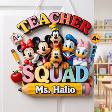 Load image into Gallery viewer, "Celebrate Your Teacher Squad!" - Personalized Teacher Acrylic Sign - A Unique Gift for Educators and School Staff Acrylic Sign PopCulturePrints

